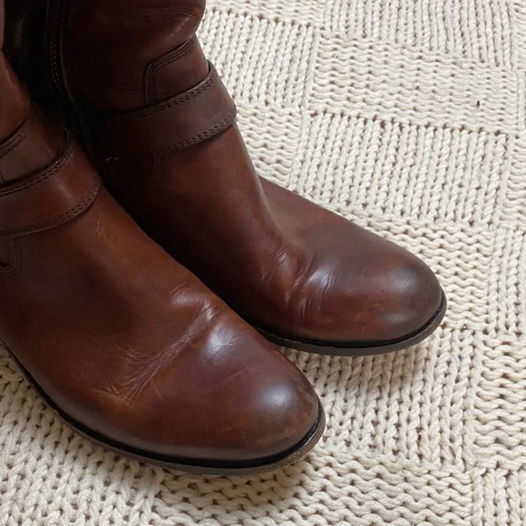 Frye Melissa Harness Extended Leather Calf Tall Riding Boots Brown Size 9.5B - Picture 10 of 11